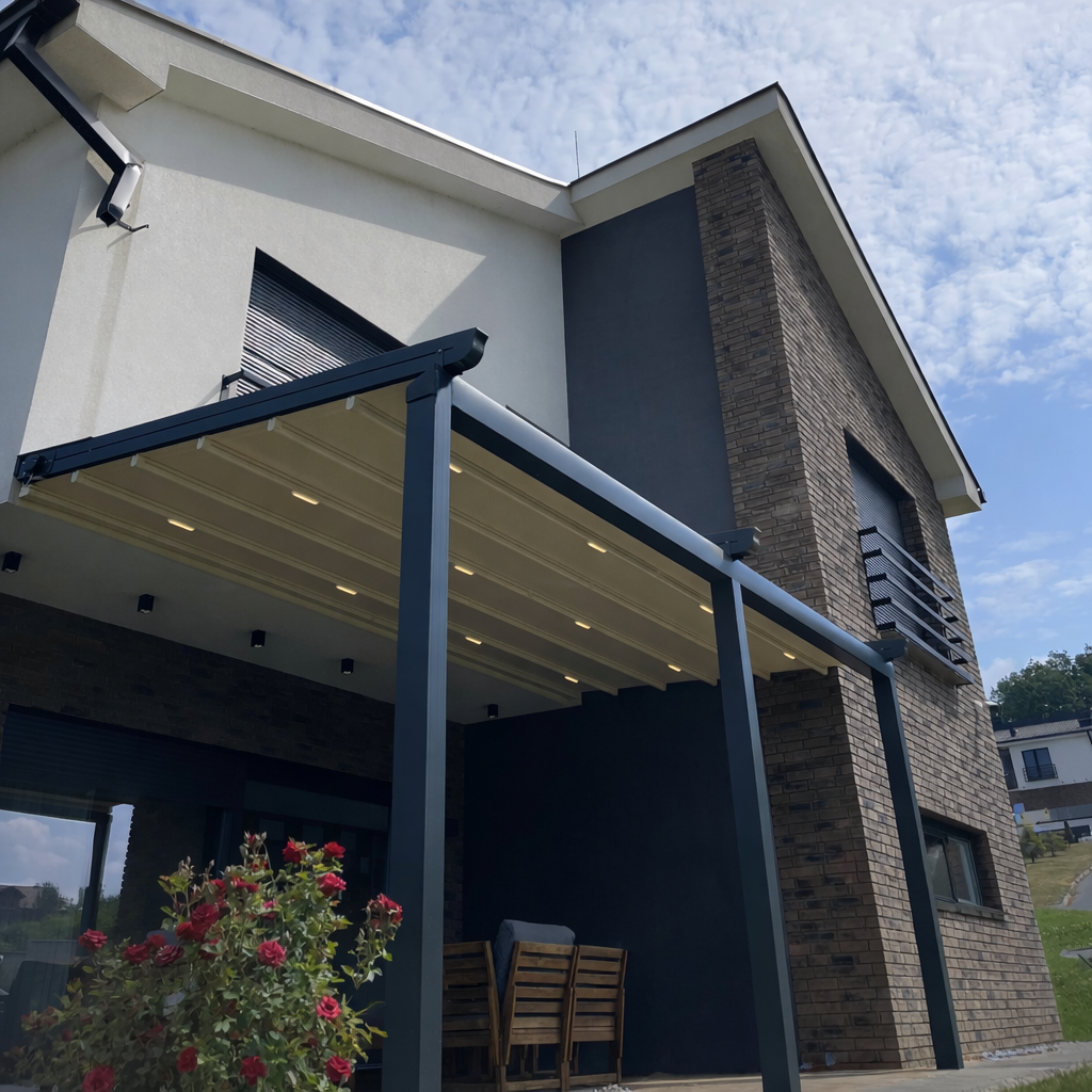 Hliníková pergola se stahovací střechou